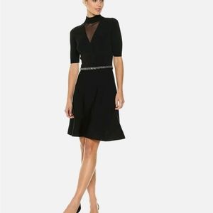 Rachel Roy LBD fit and flare dress with belt M